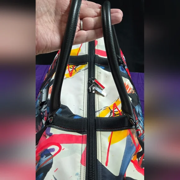 CHRISTIAN LOUBOUTIN LARGE BOSTON PRINTED NYLON DUFFLE BAG - Picture 11 of 16